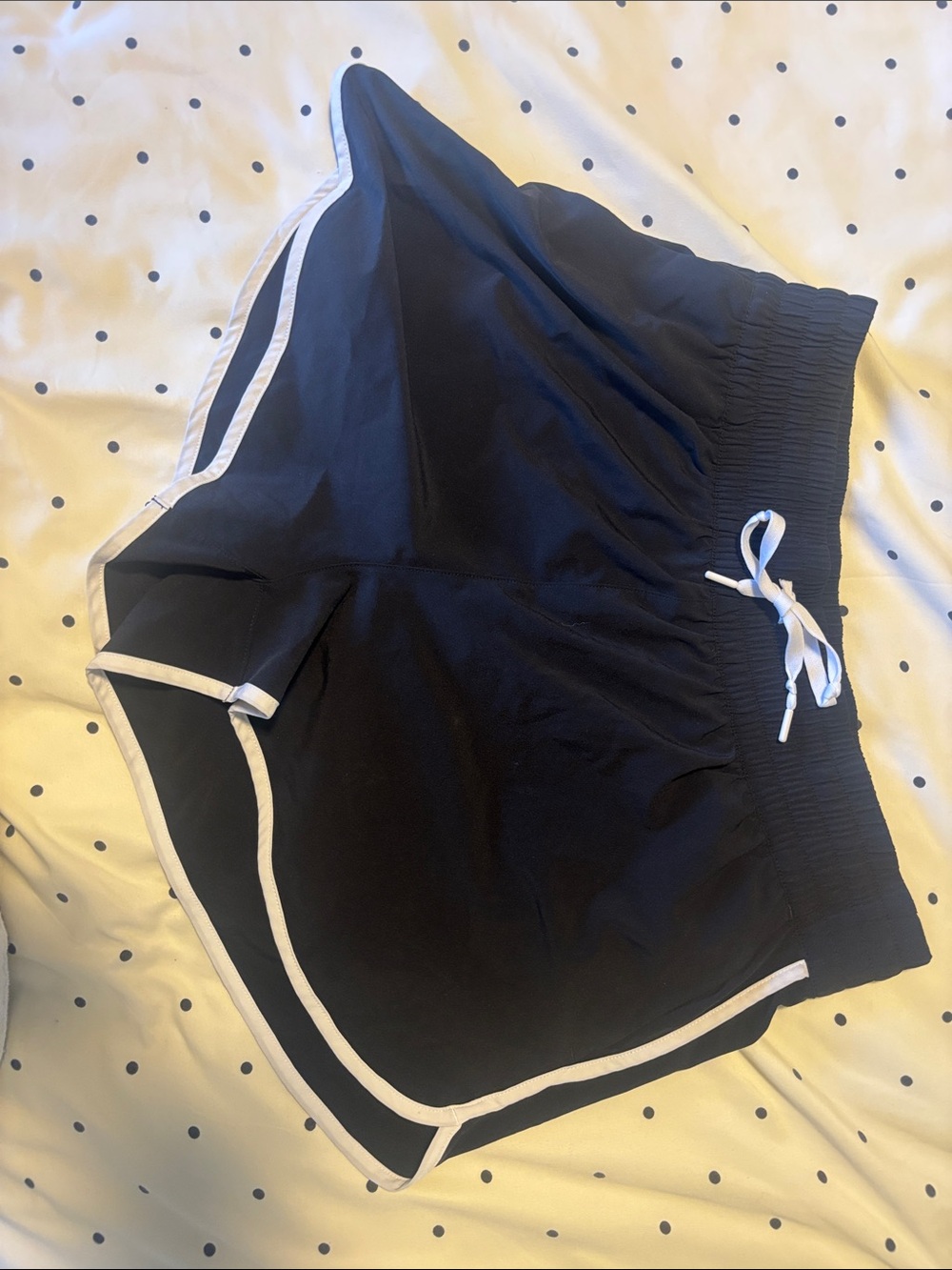 Athleta Black Athletic Shorts with White Trim